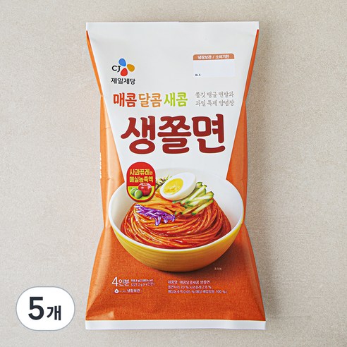 CJ제일제당 매콤 달콤 새콤 생쫄면 4인분, 908.8g, 5개