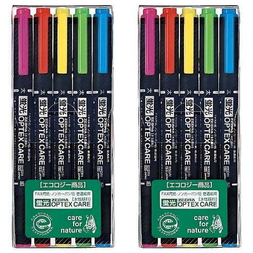제브라 옵텍스 케어 형광펜, 혼합색상, 10개