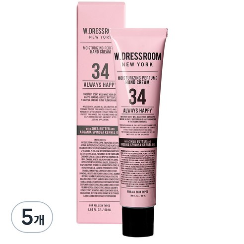 더블유드레스룸 퍼퓸 핸드크림 34 올웨이즈해피, 50ml, 5개