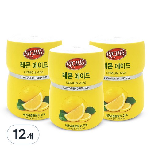 리치스 레몬 에이드 분말, 550g, 1개입, 12개