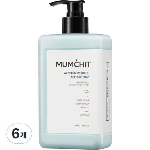 멈칫 멜팅 바디로션 소프트블루 솝향, 400ml, 6개