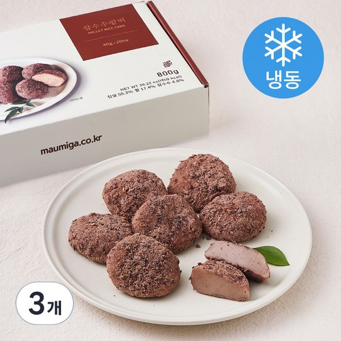 마음이가 찰수수팥떡 (냉동), 40g, 20개입, 3개