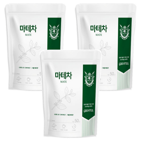 Greatea 마테 차, 1g, 50개입, 3개