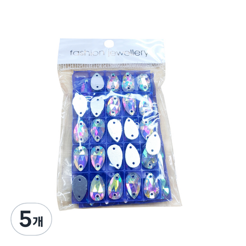 비즈라이프 쏘온스톤 물방울AB 10 x 7 mm 50p, 혼합색상, 5개