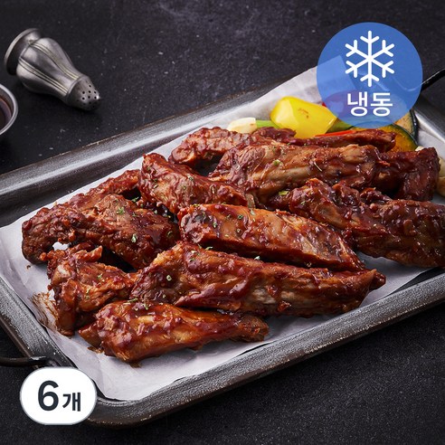 케이씨 슬라이스 폭립 쪽갈비 오리지널 (냉동), 1kg, 6개