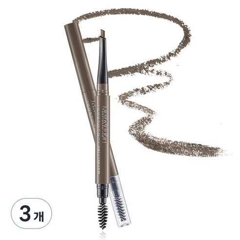 메이블린 디파인 앤 블렌드 브로우 펜슬, 그레이브라운, 3개