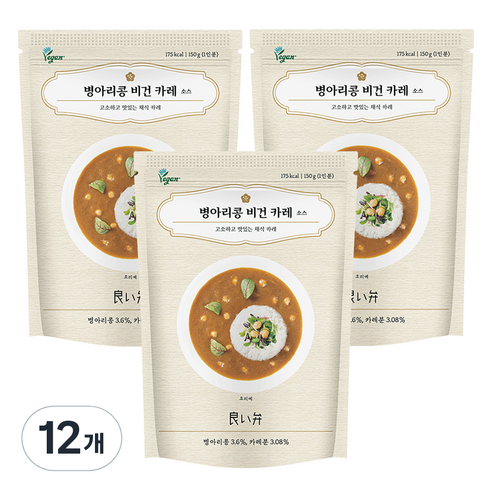 요이벤 병아리콩 비건 카레 소스, 12개, 150g