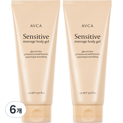 아브카 센서티브 수용성 나이트 저자극 마사지 바디 젤 무향, 150ml, 6개