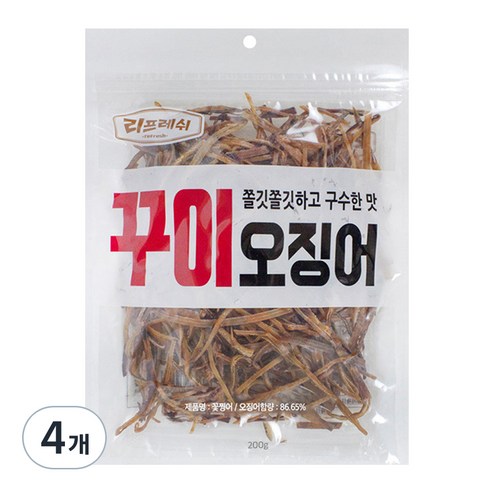 리프레쉬 꽃보다오징어 꾸이 오징어, 4개, 200g