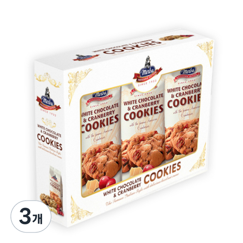 메르바 화이트 초콜릿 & 크렌베리 쿠키, 600g, 3개