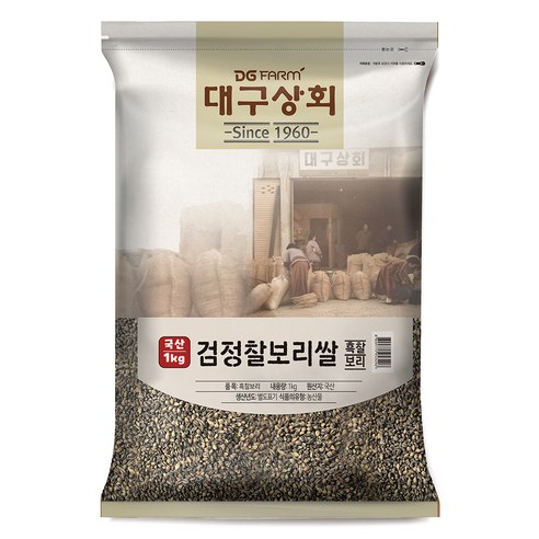 대구상회 국내산 검정 찰보리쌀, 1kg, 1개
