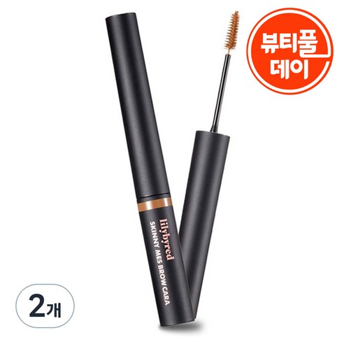 릴리바이레드 스키니 메스 브로우 눈썹 마스카라 3.5g, 라이트 브라운, 2개