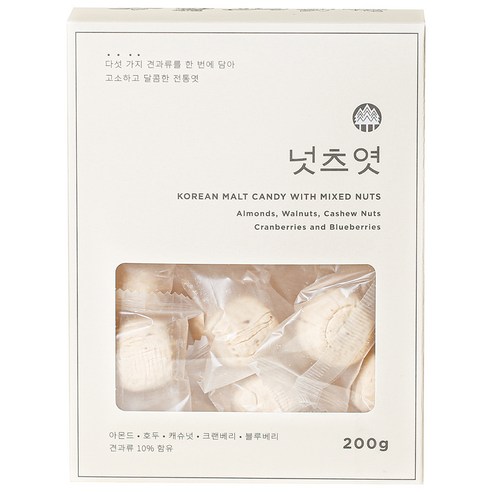 솔닙 견과류 듬뿍 담긴 넛츠엿, 200g, 1개