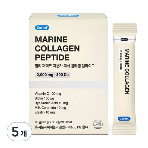 세비톨 멀티 퍼펙트 저분자 피쉬 콜라겐 펩타이드, 99g, 5개