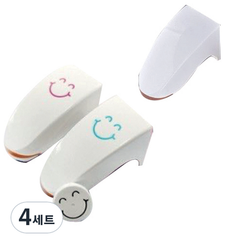 애드스타 자석 비누홀더 스마일 2종 + 화이트 세트, 혼합색상, 4세트