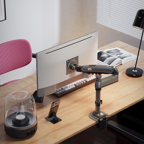 좁은 책상, 넓게 쓰는 기적! NB 싱글 모니터암 H100