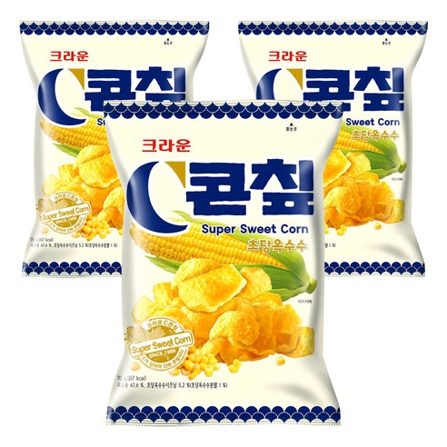 콘칲 초당옥수수 스낵, 70g, 3개