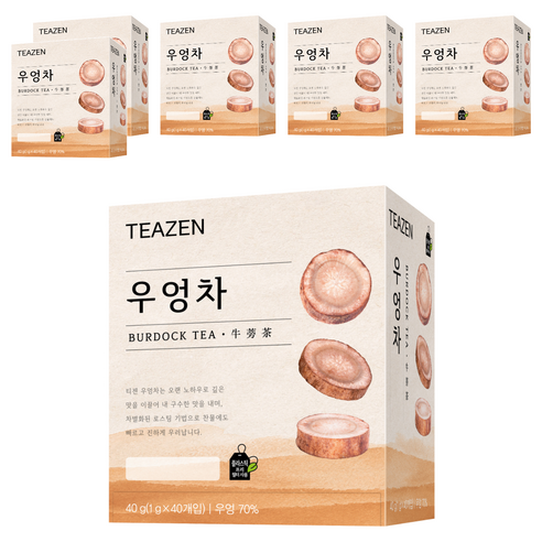 티젠 100세 시대 청춘비법 우엉차, 1g, 40개입, 6개