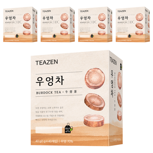 티젠 100세 시대 청춘비법 우엉차, 1g, 40개입, 5개