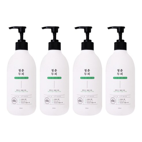 청춘두피 청소년 두피 쿨링 샴푸 머스크향, 500ml, 4개