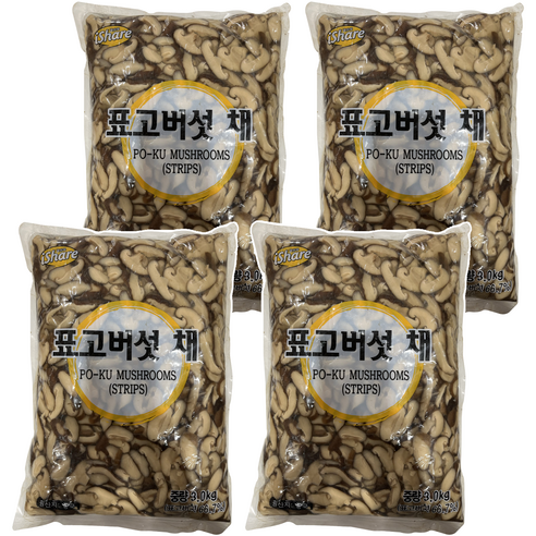 청은 표고버섯 채 파우치, 3kg, 4개