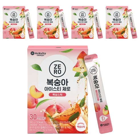 맥널티커피 복숭아 아이스티 제로, 5개