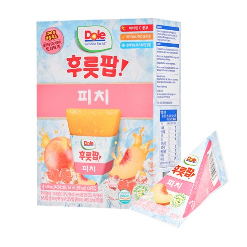 돌 후룻팝 피치 8p, 496ml, 4개