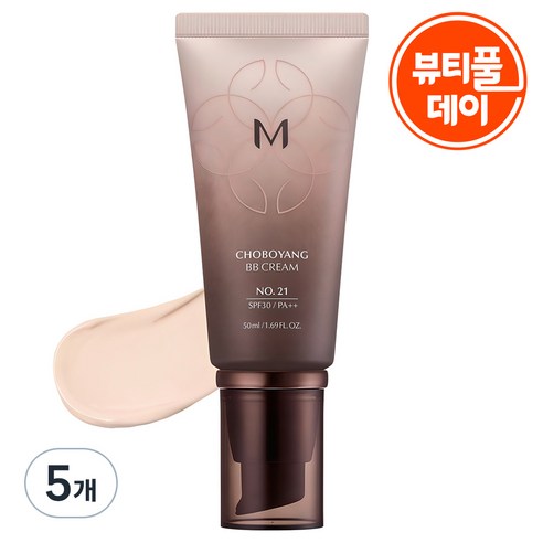 미샤 M 초보양 비비크림 SPF30 PA++, 21호 화사한베이지, 50ml, 5개