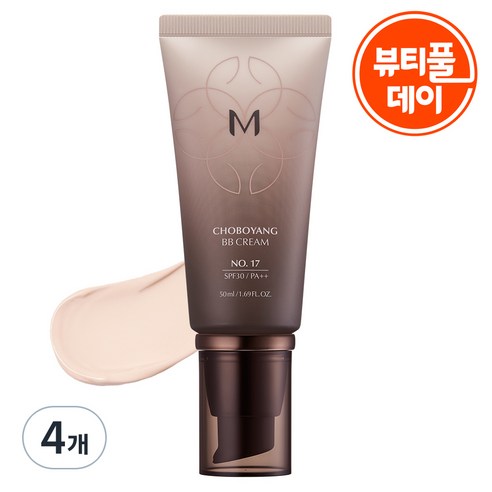 미샤 M 초보양 비비크림 SPF30 PA++, 17호 밝은베이지, 50ml, 4개