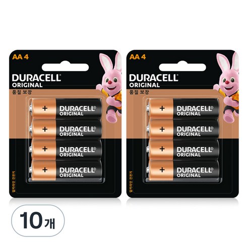 듀라셀 알카라인 AA 건전지, 4개입, 9개