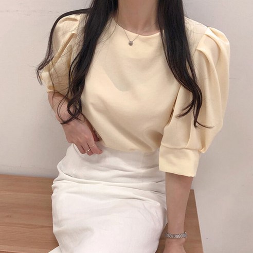 피어니스트 공주 퍼프소매 블라우스 퍼프블라우스 16 체리체리 어깨 퍼프 반팔 블라우스