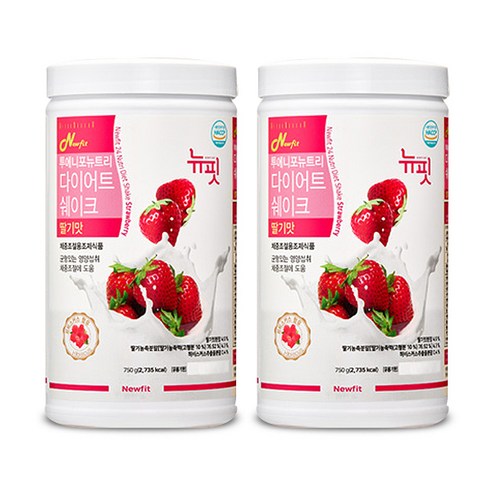 뉴핏 투에니포 뉴트리 다이어트 쉐이크 딸기맛, 1개, 750g