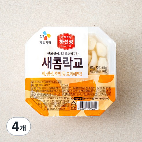 하선정 새콤락교, 380g, 4개