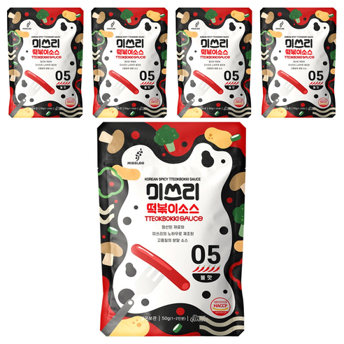 미쓰리 떡볶이소스 05번 불맛, 50g, 5개