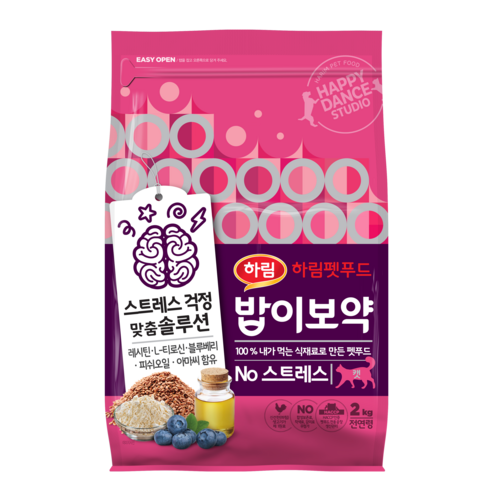 하림펫푸드 전연령 밥이보약 No 스트레스 고양이 기능성 사료, 2kg, 1개