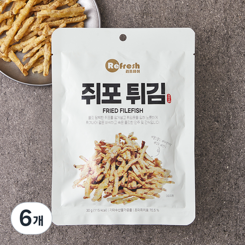 리프레쉬 쥐포 튀김, 6개, 30g