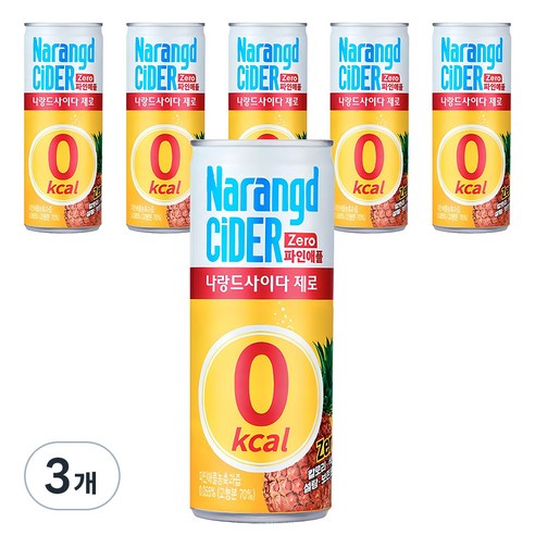 나랑드사이다 제로 파인애플, 245ml, 18개