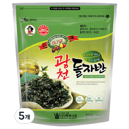 광천김 올리브 돌자반볶음, 70g, 5개