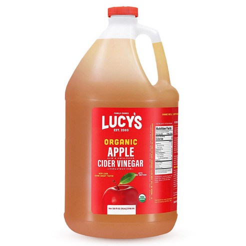 Lucy''s 유기농 사과식초, 1개, 3.78L