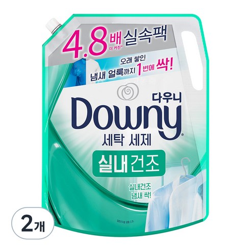 다우니 실내건조 액상세제 리필 자스민향, 2.2L, 2개