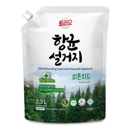 트리오 항균설거지 리필, 2.3L, 1개