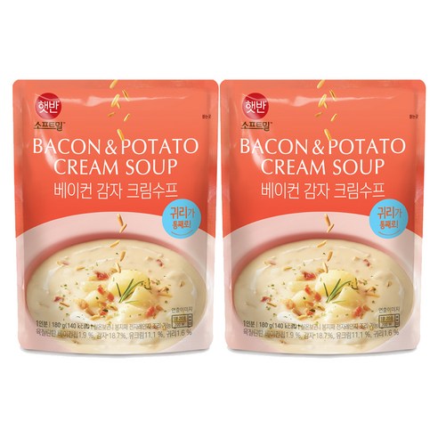 햇반 소프트밀 베이컨 감자 크림 수프, 180g, 2개