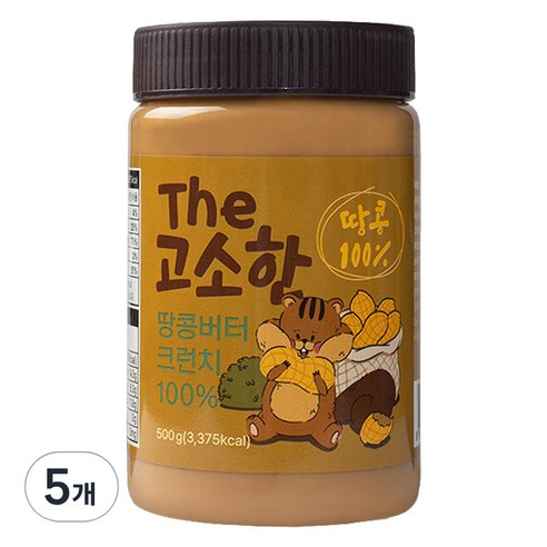 더 고소한 땅콩버터 크런치 100%, 500g, 5개