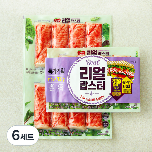 동원 리얼랍스터 144g + 72g 세트, 216g, 6세트