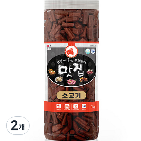 극상소재 강아지 맛집 수제 간식, 소고기, 1kg, 2개
