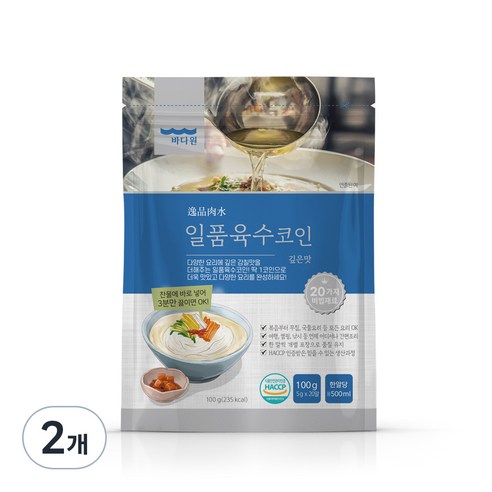 바다원 일품 육수코인 깊은맛 20p, 2개