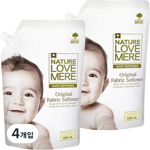 네이쳐러브메레 유아 오리지널 섬유유연제 리필, 1300ml, 4개