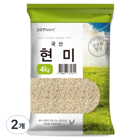 건강한밥상 국산 현미, 4kg, 2개