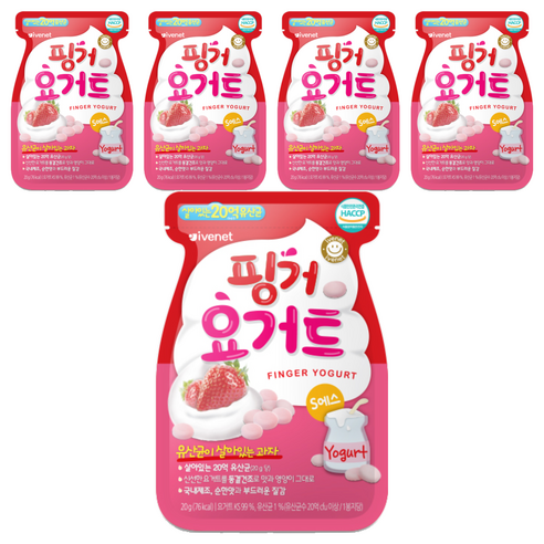 아이배냇 핑거 요거트, 딸기, 20g, 5개