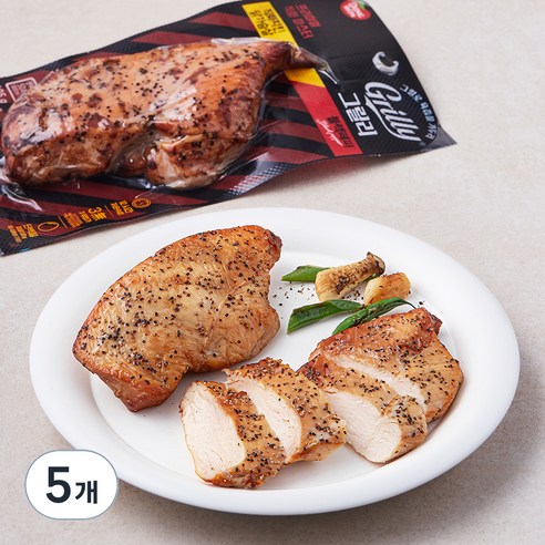 그릴리 직화치킨 닭가슴살 블랙페퍼, 105g, 1개입, 5개